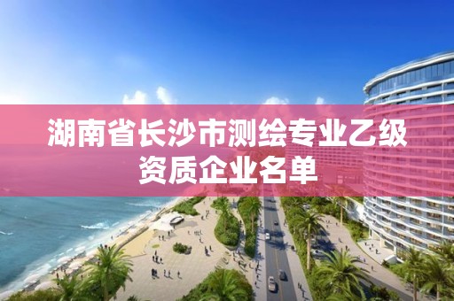 湖南省長沙市測繪專業(yè)乙級資質(zhì)企業(yè)名單