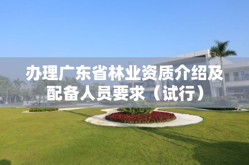 辦理廣東省林業資質介紹及配備人員要求（試行）