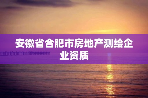 安徽省合肥市房地產測繪企業資質