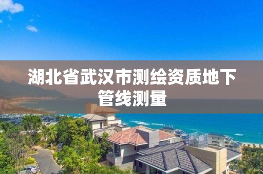 湖北省武漢市測繪資質地下管線測量