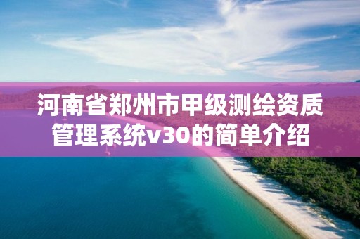 河南省鄭州市甲級測繪資質管理系統v30的簡單介紹