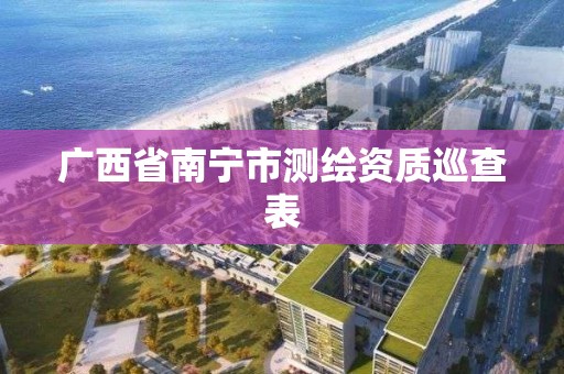 廣西省南寧市測繪資質巡查表