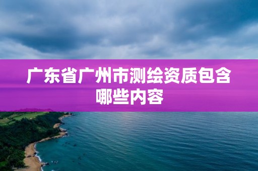 廣東省廣州市測繪資質包含哪些內容