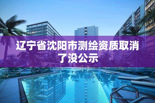 遼寧省沈陽市測繪資質(zhì)取消了沒公示