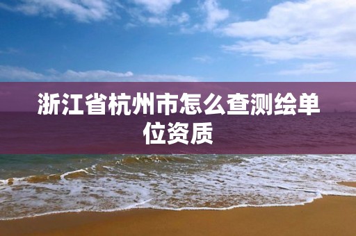 浙江省杭州市怎么查測繪單位資質