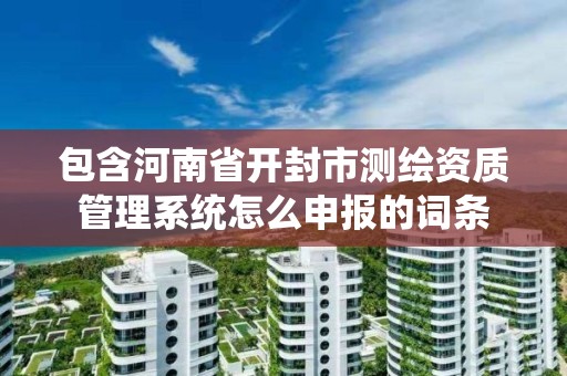 包含河南省開封市測繪資質管理系統怎么申報的詞條