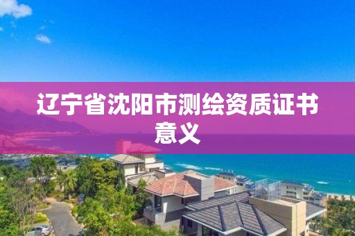 遼寧省沈陽(yáng)市測(cè)繪資質(zhì)證書意義