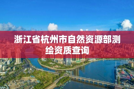 浙江省杭州市自然資源部測繪資質查詢