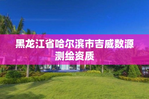 黑龍江省哈爾濱市吉威數源測繪資質