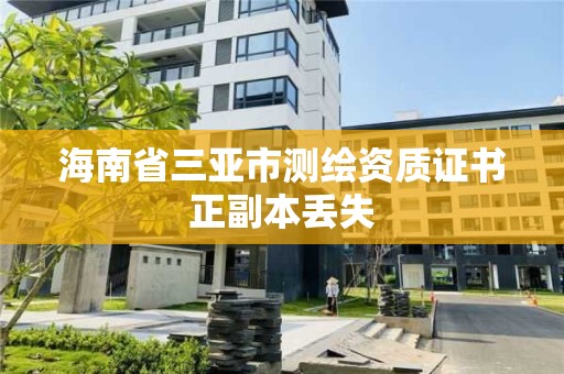 海南省三亞市測繪資質證書正副本丟失