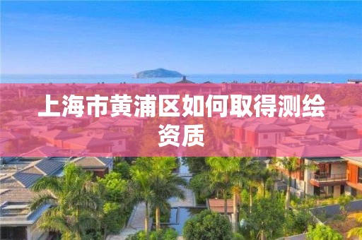 上海市黃浦區(qū)如何取得測繪資質(zhì)