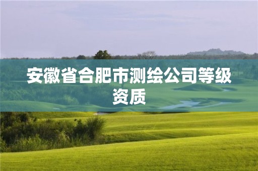 安徽省合肥市測繪公司等級資質