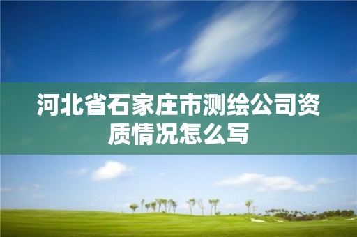 河北省石家莊市測繪公司資質情況怎么寫