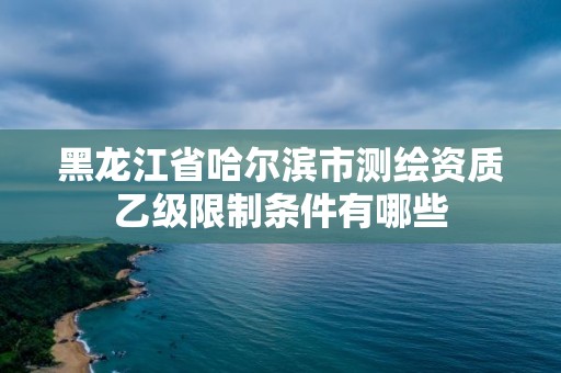 黑龍江省哈爾濱市測繪資質乙級限制條件有哪些