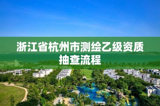 浙江省杭州市測繪乙級資質抽查流程