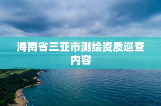 海南省三亞市測繪資質巡查內容