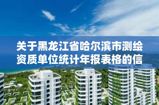 關于黑龍江省哈爾濱市測繪資質單位統計年報表格的信息