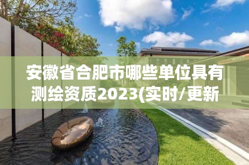 安徽省合肥市哪些單位具有測繪資質2023(實時/更新中)