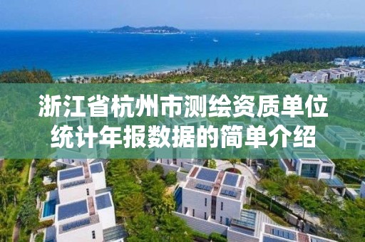 浙江省杭州市測繪資質單位統計年報數據的簡單介紹