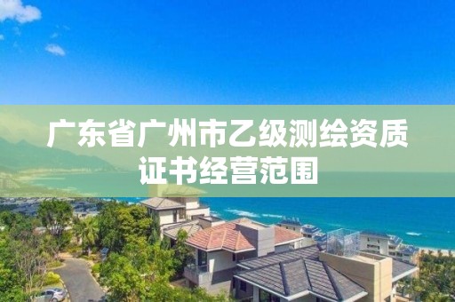 廣東省廣州市乙級測繪資質證書經營范圍