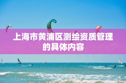 上海市黃浦區測繪資質管理的具體內容