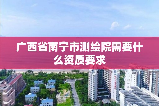 廣西省南寧市測繪院需要什么資質要求