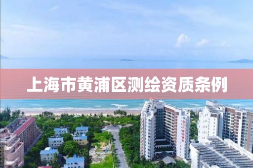 上海市黃浦區測繪資質條例