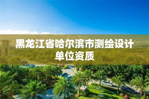 黑龍江省哈爾濱市測繪設(shè)計(jì)單位資質(zhì)