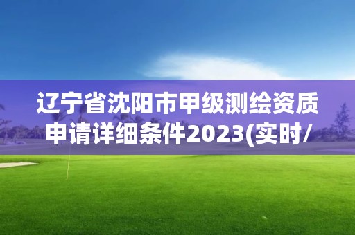 遼寧省沈陽市甲級測繪資質申請詳細條件2023(實時/更新中)