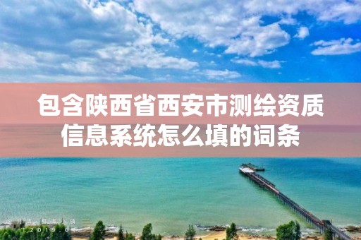 包含陜西省西安市測繪資質信息系統怎么填的詞條