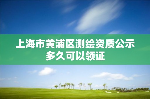 上海市黃浦區測繪資質公示多久可以領證