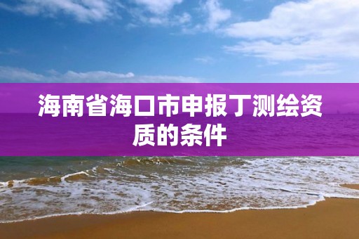 海南省海口市申報(bào)丁測(cè)繪資質(zhì)的條件