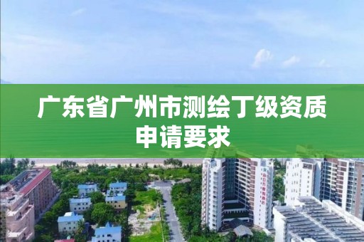 廣東省廣州市測繪丁級資質(zhì)申請要求