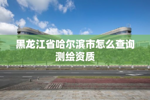 黑龍江省哈爾濱市怎么查詢測繪資質