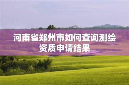 河南省鄭州市如何查詢測繪資質(zhì)申請結(jié)果