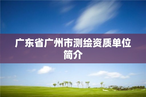 廣東省廣州市測繪資質單位簡介