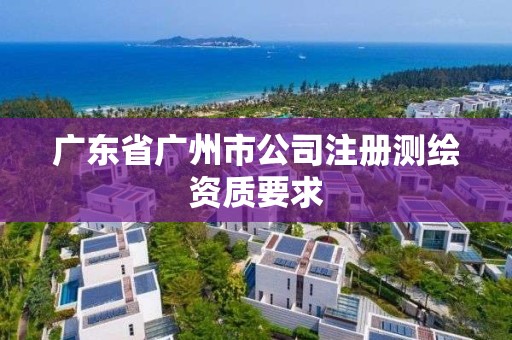 廣東省廣州市公司注冊測繪資質要求