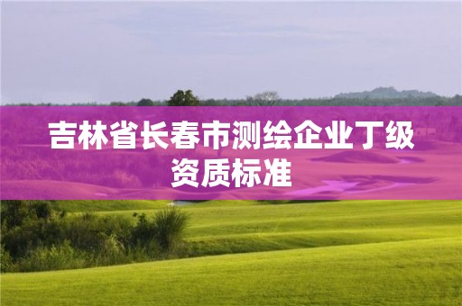 吉林省長(zhǎng)春市測(cè)繪企業(yè)丁級(jí)資質(zhì)標(biāo)準(zhǔn)