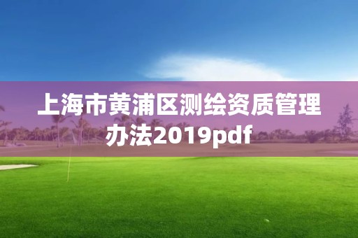 上海市黃浦區測繪資質管理辦法2019pdf