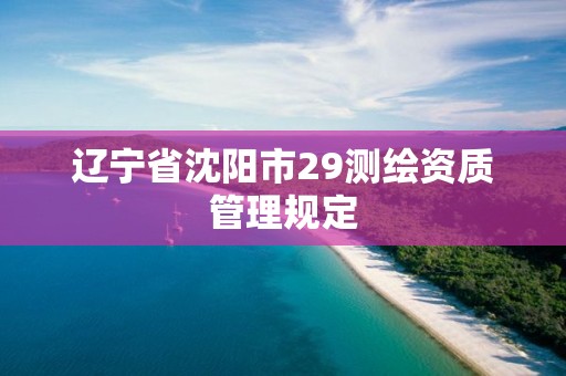 遼寧省沈陽市29測繪資質管理規定