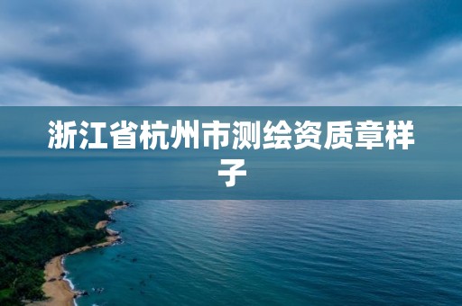 浙江省杭州市測繪資質(zhì)章樣子