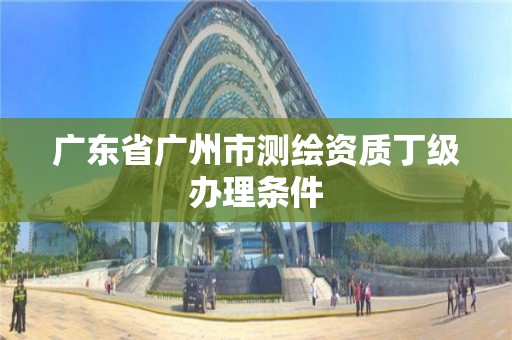 廣東省廣州市測繪資質丁級辦理條件