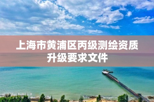 上海市黃浦區丙級測繪資質升級要求文件