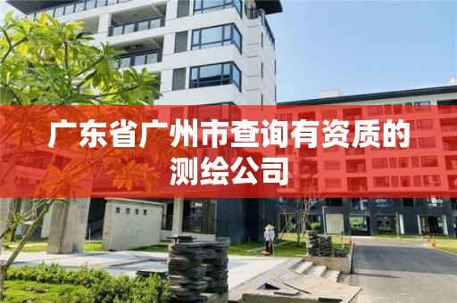 廣東省廣州市查詢有資質的測繪公司