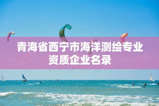 青海省西寧市海洋測繪專業(yè)資質(zhì)企業(yè)名錄