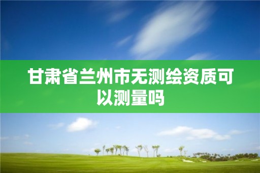 甘肅省蘭州市無測繪資質可以測量嗎