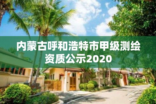 內(nèi)蒙古呼和浩特市甲級(jí)測(cè)繪資質(zhì)公示2020