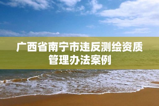 廣西省南寧市違反測繪資質管理辦法案例