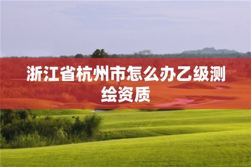 浙江省杭州市怎么辦乙級測繪資質