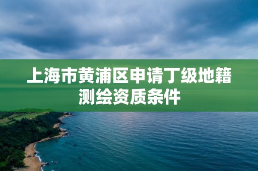 上海市黃浦區申請丁級地籍測繪資質條件